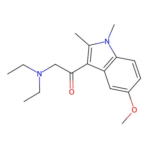 2-(diethylamino)-1-(5-methoxy-1,2-dimethyl-1H-indol-3-yl)ethanone structure