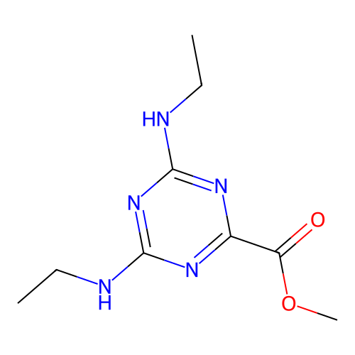 Methyl 4,6-bis(ethylamino)-1,3,5-triazine-2-carboxylate structure