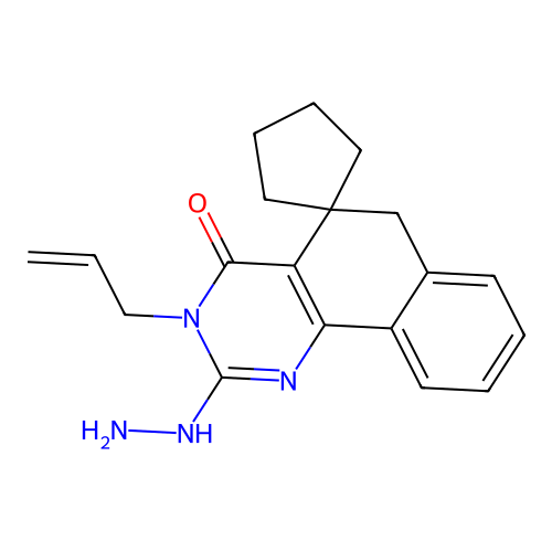 3-allyl-2-hydrazinyl-3H-spiro[benzo[h]quinazoline-5,1'-cyclopentan]-4(6H)-one structure