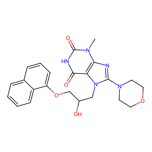 7-{2-hydroxy-3-[(naphthalen-1-yl)oxy]propyl}-3-methyl-8-(morpholin-4-yl)-3,7-dihydropurine-2,6-dione structure