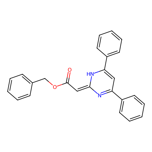 (E)-benzyl 2-(4,6-diphenylpyrimidin-2(1H)-ylidene)acetate structure