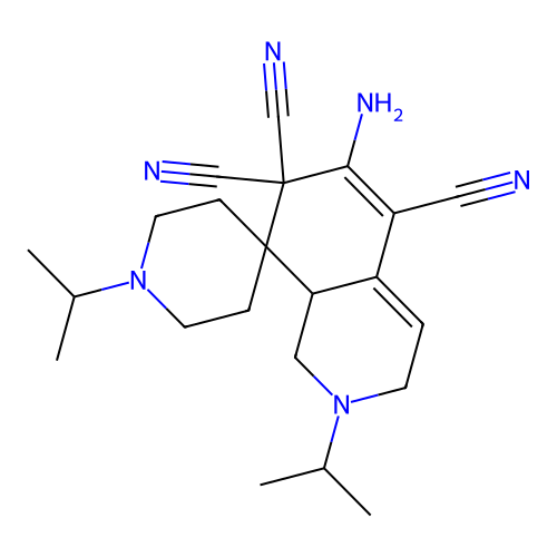 6-amino-1',2-di(propan-2-yl)-1,2,3,8a-tetrahydro-7H-spiro[isoquinoline-8,4'-piperidine]-5,7,7-tricarbonitrile structure
