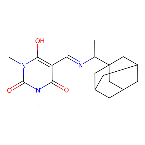 5-[[1-(1-adamantyl)ethylamino]methylidene]-1,3-dimethyl-1,3-diazinane-2,4,6-trione structure