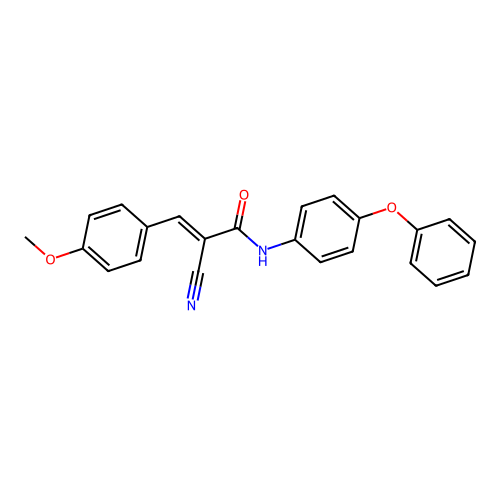 (2E)-2-cyano-3-(4-methoxyphenyl)-N-(4-phenoxyphenyl)prop-2-enamide structure