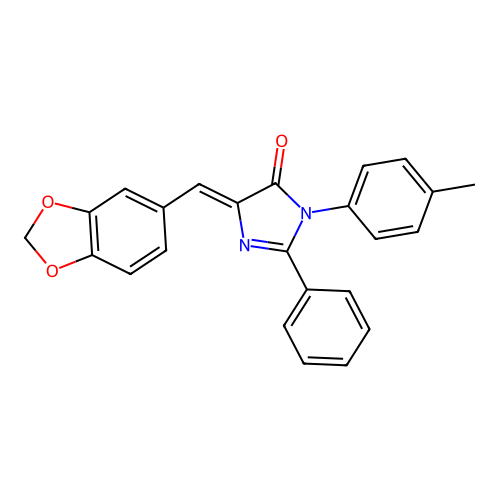 (5Z)-5-(1,3-benzodioxol-5-ylmethylidene)-3-(4-methylphenyl)-2-phenylimidazol-4-one structure