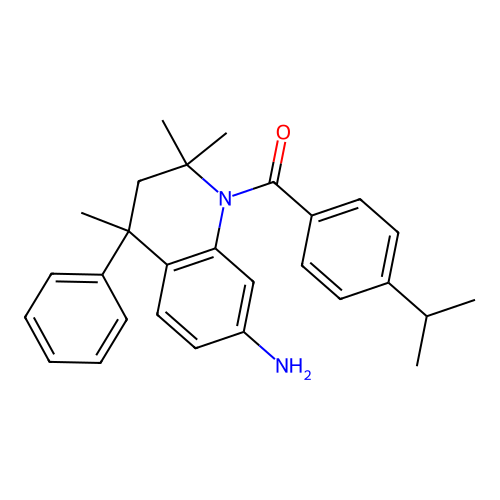 (7-amino-2,2,4-trimethyl-4-phenyl-3H-quinolin-1-yl)-(4-propan-2-ylphenyl)methanone structure