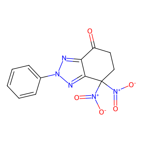 7,7-Dinitro-4-oxo-2-phenyl-4,5,6,7-tetrahydro(2H)benzotriazole structure