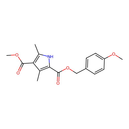 2-(4-methoxybenzyl) 4-methyl 3,5-dimethyl-1H-pyrrole-2,4-dicarboxylate structure