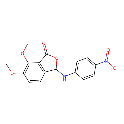 6,7-dimethoxy-3-[(4-nitrophenyl)amino]-2-benzofuran-1(3H)-one structure