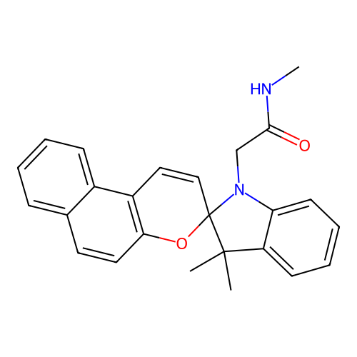 2-(3',3'-dimethylspiro[benzo[f]chromene-3,2'-indolin]-1'-yl)-N-methylacetamide structure
