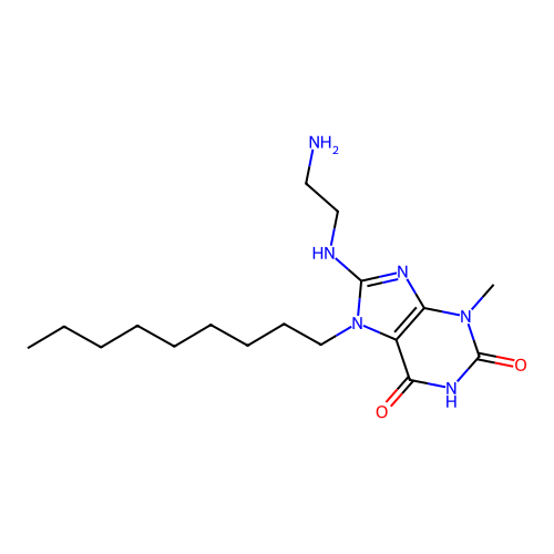 8-[(2-aminoethyl)amino]-3-methyl-7-nonyl-3,7-dihydro-1H-purine-2,6-dione structure