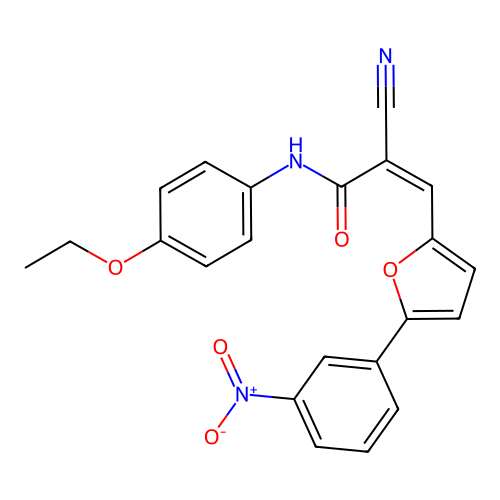 (2Z)-2-cyano-N-(4-ethoxyphenyl)-3-[5-(3-nitrophenyl)furan-2-yl]prop-2-enamide structure