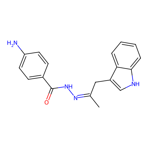 (Z)-N'-(1-(1H-indol-3-yl)propan-2-ylidene)-4-aminobenzohydrazide structure