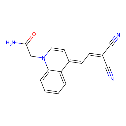 2-[(4E)-4-(3,3-dicyanoprop-2-en-1-ylidene)quinolin-1(4H)-yl]acetamide structure