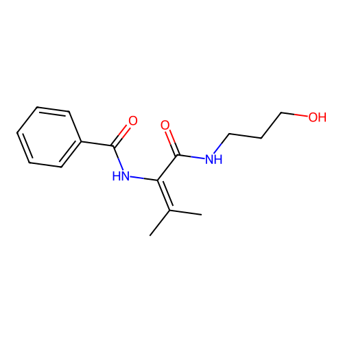 N-[1-(3-Hydroxy-propylcarbamoyl)-2-methyl-propenyl]-benzamide structure