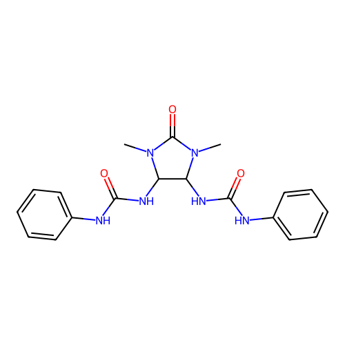 1-[1,3-dimethyl-2-oxo-5-(phenylcarbamoylamino)imidazolidin-4-yl]-3-phenylurea structure