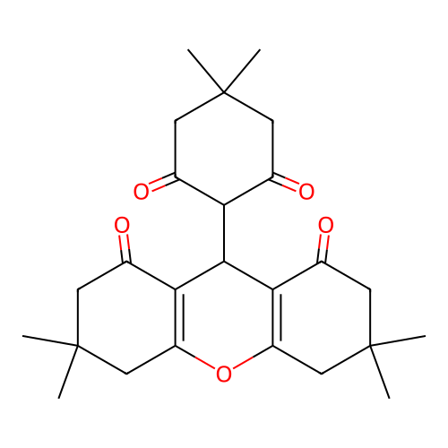 9-(4,4-dimethyl-2,6-dioxo-cyclohexyl)-3,3,6,6-tetramethyl-4,5,7,9-tetrahydro-2H-xanthene-1,8-dione structure
