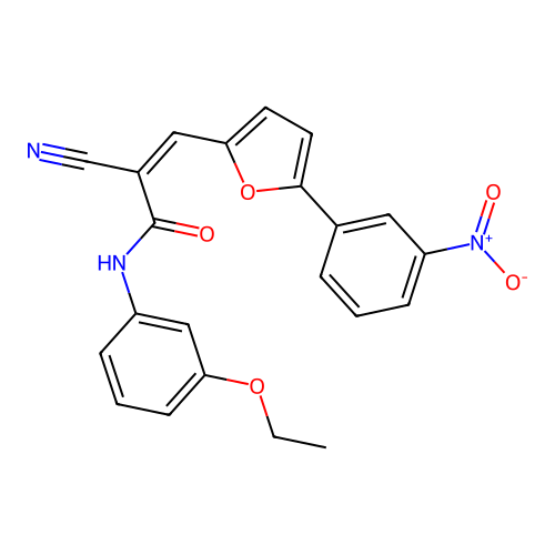 (2Z)-2-cyano-N-(3-ethoxyphenyl)-3-[5-(3-nitrophenyl)furan-2-yl]prop-2-enamide structure