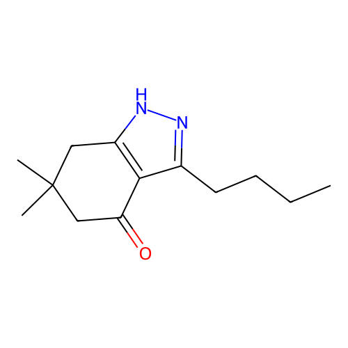 3-butyl-6,6-dimethyl-5,7-dihydro-1H-indazol-4-one structure