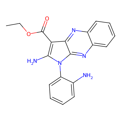 ethyl 2-amino-1-(2-aminophenyl)-1H-pyrrolo[2,3-b]quinoxaline-3-carboxylate structure
