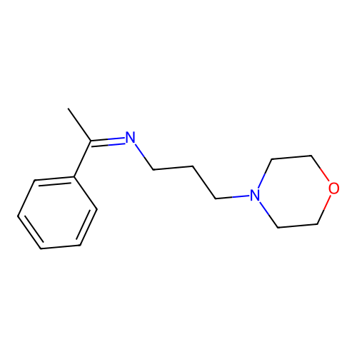 (E)-3-morpholino-N-(1-phenylethylidene)propan-1-amine structure