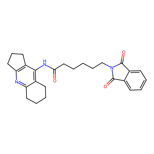 6-(1,3-dioxo-1,3-dihydro-2H-isoindol-2-yl)-N-(2,3,5,6,7,8-hexahydro-1H-cyclopenta[b]quinolin-9-yl)hexanamide structure