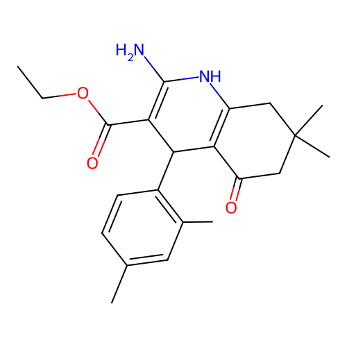 Ethyl 2-amino-4-(2,4-dimethylphenyl)-7,7-dimethyl-5-oxo-1,4,6,8-tetrahydroquinoline-3-carboxylate structure