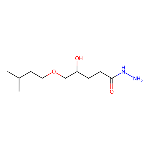 4-Hydroxy-5-(3-methylbutoxy)pentanehydrazide structure