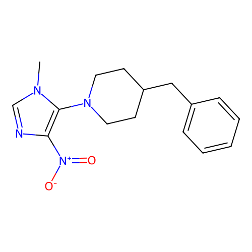 4-benzyl-1-(1-methyl-4-nitro-1H-imidazol-5-yl)piperidine structure