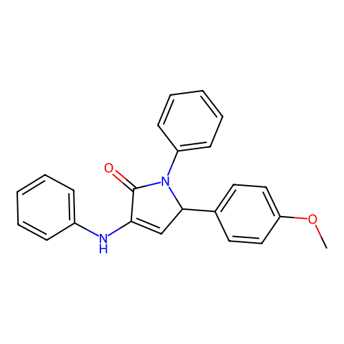 5-(4-methoxyphenyl)-1-phenyl-3-(phenylamino)-1,5-dihydro-2H-pyrrol-2-one structure