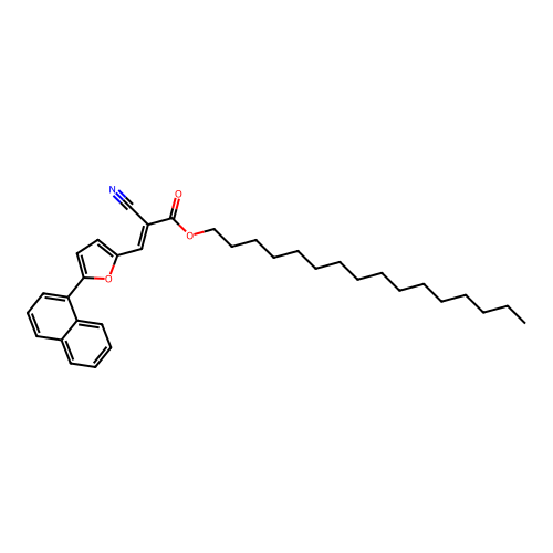 hexadecyl (2E)-2-cyano-3-[5-(naphthalen-1-yl)furan-2-yl]prop-2-enoate structure