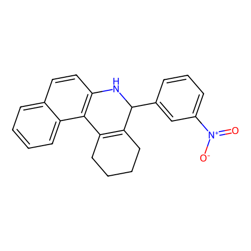 5-(3-Nitrophenyl)-1,2,3,4,5,6-hexahydrobenzo[a]phenanthridine structure