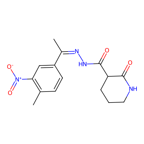 N'-[(1Z)-1-(4-methyl-3-nitrophenyl)ethylidene]-2-oxopiperidine-3-carbohydrazide structure
