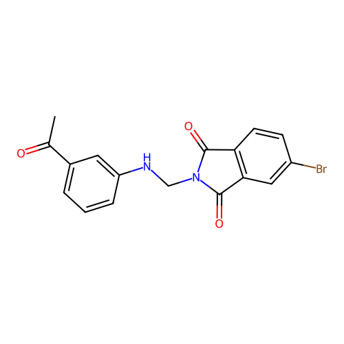 2-{[(3-acetylphenyl)amino]methyl}-5-bromo-2,3-dihydro-1H-isoindole-1,3-dione structure