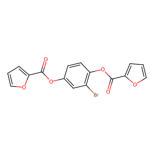 2-Bromo-4-(2-furylcarbonyloxy)phenyl furan-2-carboxylate structure