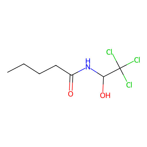 N-(2,2,2-trichloro-1-hydroxyethyl)pentanamide structure
