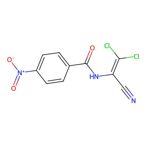 N-(2,2-dichloro-1-cyanoethenyl)-4-nitrobenzamide structure