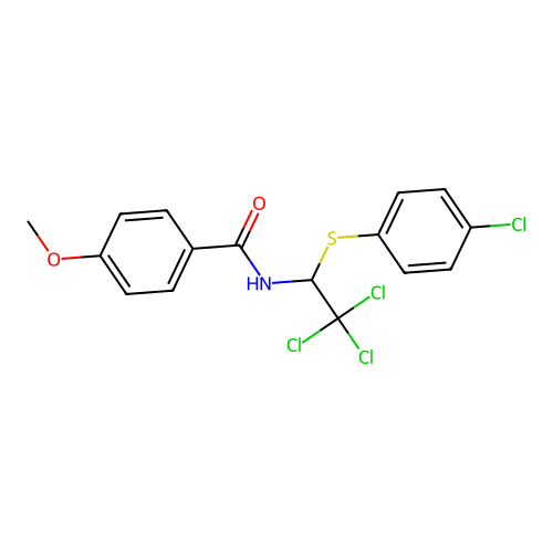4-Methoxy-N-{2,2,2-trichloro-1-[(4-chlorophenyl)thio]ethyl}benzamide structure