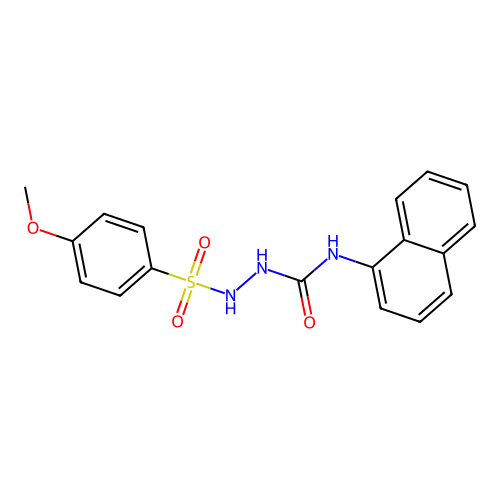 2-((4-methoxyphenyl)sulfonyl)-N-(naphthalen-1-yl)hydrazinecarboxamide structure
