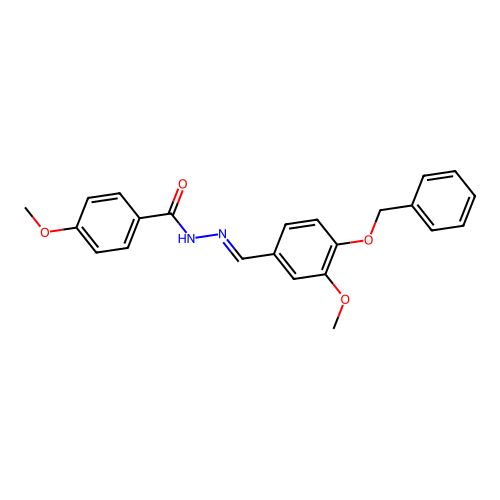 4-methoxy-N-[(3-methoxy-4-phenylmethoxyphenyl)methylideneamino]benzamide structure