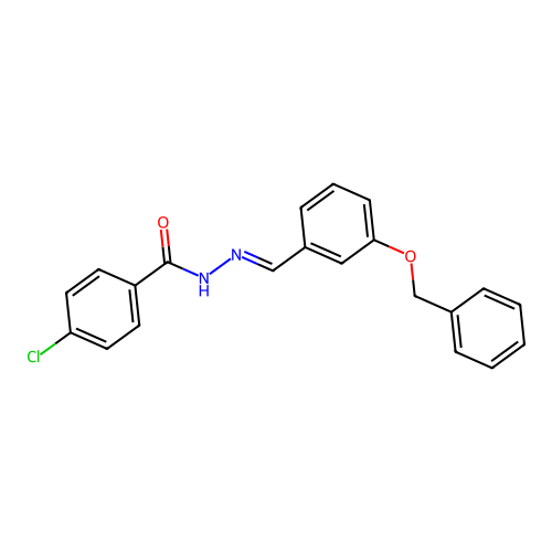 4-chloro-N-[(3-phenylmethoxyphenyl)methylideneamino]benzamide structure