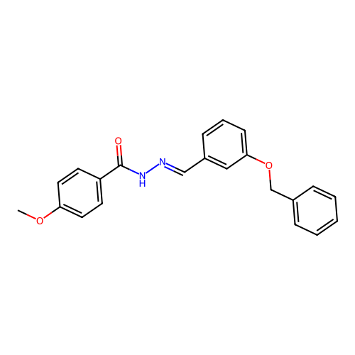 4-methoxy-N-[(3-phenylmethoxyphenyl)methylideneamino]benzamide structure