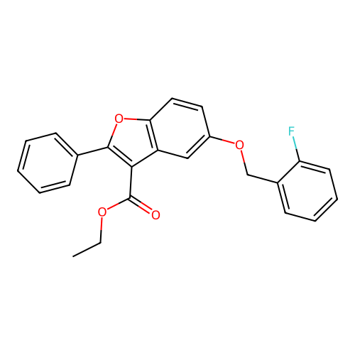 Ethyl 5-[(2-fluorophenyl)methoxy]-2-phenyl-1-benzofuran-3-carboxylate structure