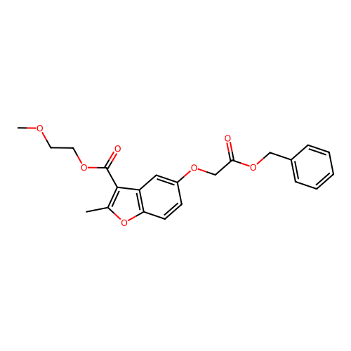 2-Methoxyethyl 5-[2-(benzyloxy)-2-oxoethoxy]-2-methyl-1-benzofuran-3-carboxylate structure