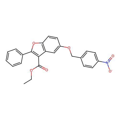 Ethyl 5-[(4-nitrophenyl)methoxy]-2-phenyl-1-benzofuran-3-carboxylate structure