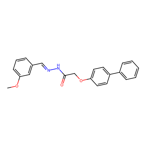 2-((1,1'-Biphenyl)-4-yloxy)-N'-(3-methoxybenzylidene)acetohydrazide structure