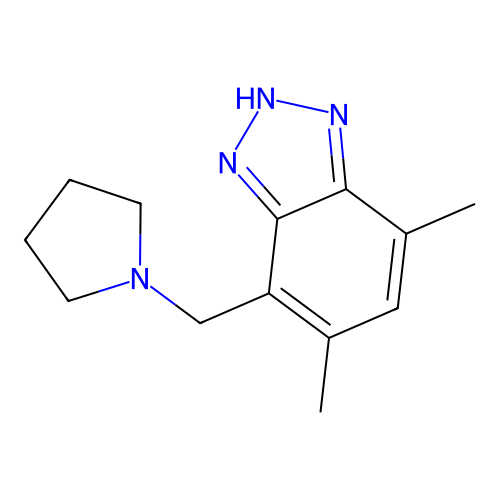 4,6-Dimethyl-7-(pyrrolidin-1-ylmethyl)-1H-1,2,3-benzotriazole structure