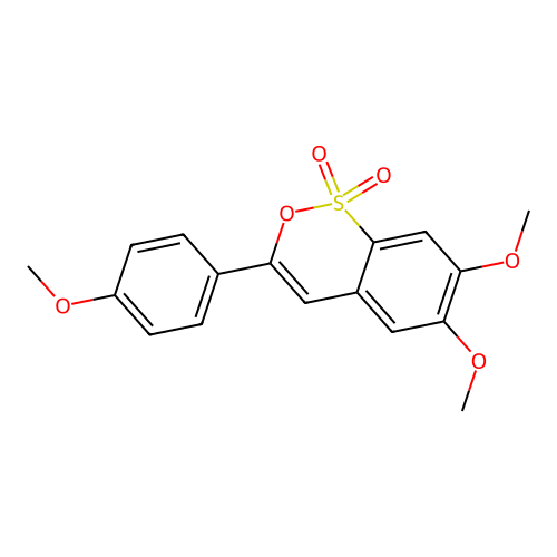 6,7-Dimethoxy-3-(4-methoxyphenyl)-2,1-benzoxathiine 1,1-dioxide structure