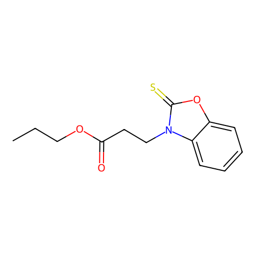 3-(2-Thioxo-benzooxazol-3-yl)-propionic acid propyl ester structure