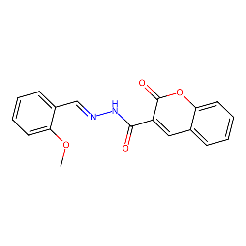 N'-[(E)-(2-methoxyphenyl)methylidene]-2-oxo-2H-chromene-3-carbohydrazide structure